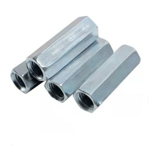 Kekuatan Tinggi Gred 4 8 10 12 Keluli Galvanized Blue White Zinc Plated DIN6334 Long Hex Coupling Nuts