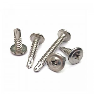 Galvanized round head cross recessed tapping screws Self drilling tail screw with gasket