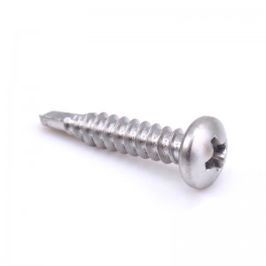 304 stainless steel cross head screw plate with nickel Black pan head machine teeth screw