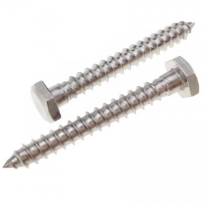 304 stainless steel outer hexagon half-tooth wood screw DIN571 Self-tapping screw