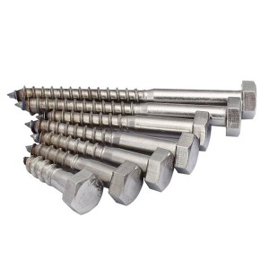304 stainless steel outer hexagon half-tooth wood screw DIN571 Self-tapping screw