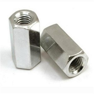 Aço inoxidável A2-70 A4-80 SS201 SS304 SS316 DIN6334 LONG HEX ACOPLING NUTS