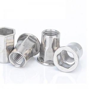 Flat Round Head Internal and External Half Hex Rivet Nuts aluminum alloy
