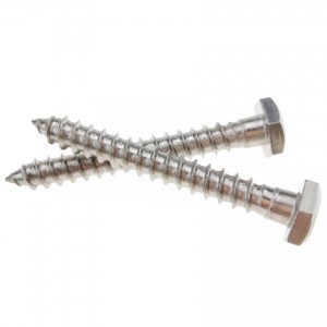 304 stainless steel outer hexagon half-tooth wood screw DIN571 Self-tapping screw