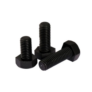 Pernos hexagonales de óxido negro de acero al carbono DIN931 DIN933 de grado 4,8