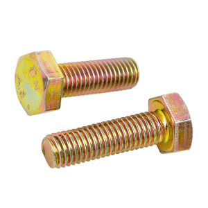 Gred 4.8 Keluli Karbon DIN931 DIN933 Warna Kuning Zink Bersalut Bolt Hex