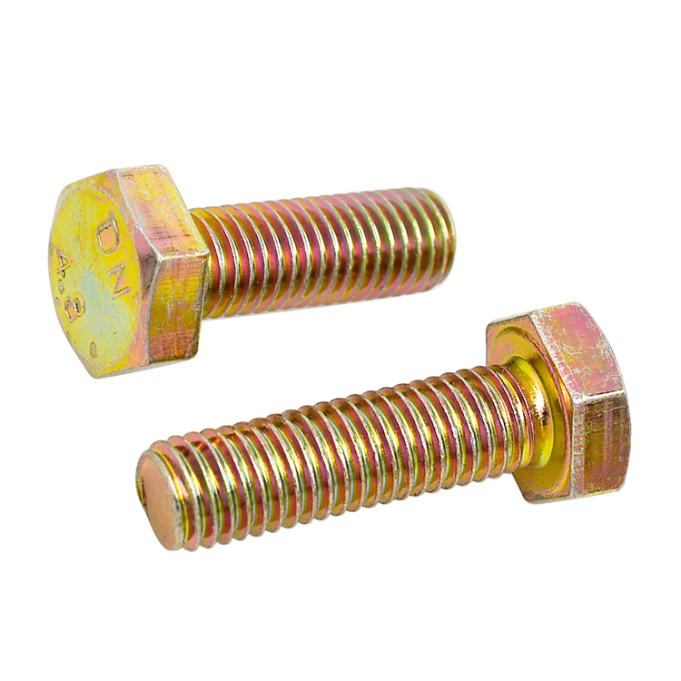 Grade 4.8 Carbon Steel DIN931 DIN933 Color Yellow Zinc Plated Hex Bolts (1)
