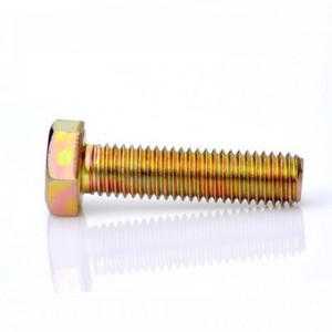 Gred 4.8 Keluli Karbon DIN931 DIN933 Warna Kuning Zink Bersalut Bolt Hex