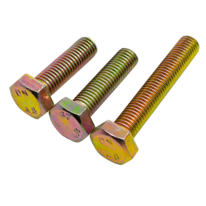 Gred 4.8 Keluli Karbon DIN931 DIN933 Warna Kuning Zink Bersalut Bolt Hex