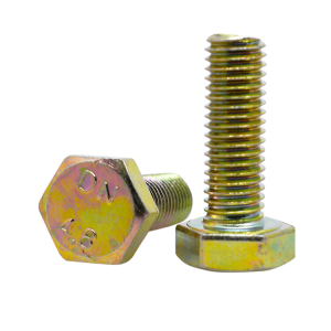 Gred 4.8 Keluli Karbon DIN931 DIN933 Warna Kuning Zink Bersalut Bolt Hex