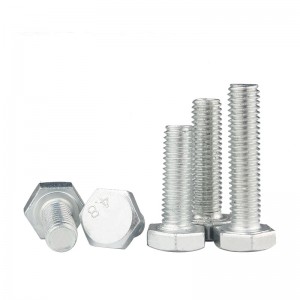Grau 4.8 Aço carbono DIN931 DIN933 Galvanizado parafusos sextais de zinco galvanizado