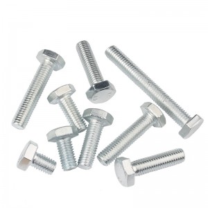 Gred 4.8 Keluli Karbon DIN931 DIN933 Galvanized Zink Plated Hex Bolts