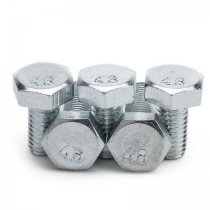 Gred 4.8 Keluli Karbon DIN931 DIN933 Galvanized Zink Plated Hex Bolts