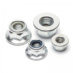 A categoria de grande resistência 4 8 10 12 aço galvanizou o zinco branco azul chapeado DIN6926 DIN1663 contraporcas de nylon com flange Nylock Nuts