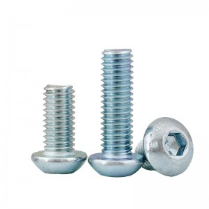 High Strengh Grade 4.8 8.8 10.9 12.9 Galvanized Blue White Zinc Plated ISO7380 Button Head Hex Socket Bolts