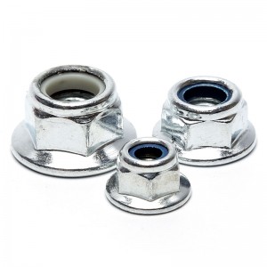 High Strength Grade 4 8 10 12 Steel Galvanized Blue White Zinc Plated DIN6926 DIN1663 Nylon Lock Nuts With Flange Flange Nylock Nuts