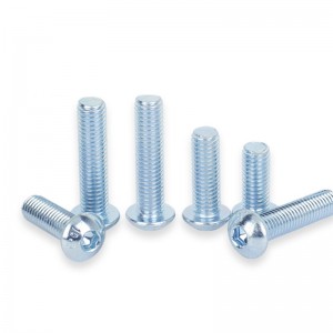 High Strengh Grade 4.8 8.8 10.9 12.9 Galvanized Blue White Zinc Plated ISO7380 Button Head Hex Socket Bolts