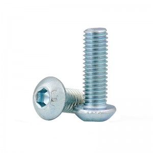 High Strengh Grade 4.8 8.8 10.9 12.9 Galvanized Blue White Zinc Plated ISO7380 Button Head Hex Socket Bolts