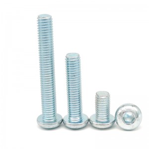 High Strengh Grade 4.8 8.8 10.9 12.9 Galvanized Blue White Zinc Plated ISO7380 Button Head Hex Socket Bolts