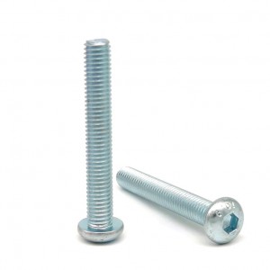 High Strengh Grade 4.8 8.8 10.9 12.9 Galvanized Blue White Zinc Plated ISO7380 Button Head Hex Socket Bolts