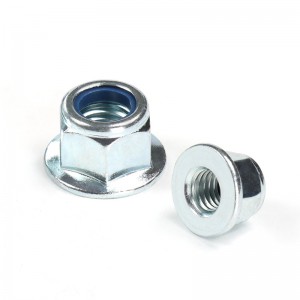 High Strength Grade 4 8 10 12 Steel Galvanized Blue White Zinc Plated DIN6926 DIN1663 Nylon Lock Nuts With Flange Flange Nylock Nuts