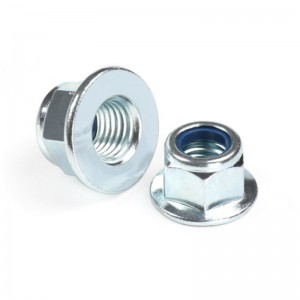 A categoria de grande resistência 4 8 10 12 aço galvanizou o zinco branco azul chapeado DIN6926 DIN1663 contraporcas de nylon com flange Nylock Nuts