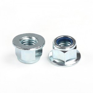 High Strength Grade 4 8 10 12 Steel Galvanized Blue White Zinc Plated DIN6926 DIN1663 Nylon Lock Nuts With Flange Flange Nylock Nuts