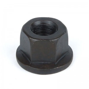 ความแข็งแรงสูงเกรด 4 8 10 12 เหล็กออกไซด์สีดำ DIN6923 Hex Flange Nuts