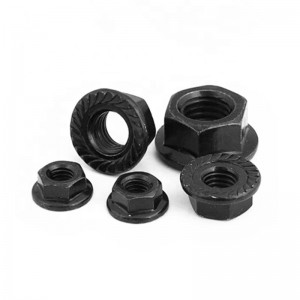 High Strength Grade 4 8 10 12 Steel Black Oxide DIN6923 Hex Flange Nuts