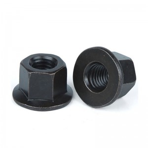 ความแข็งแรงสูงเกรด 4 8 10 12 เหล็กออกไซด์สีดำ DIN6923 Hex Flange Nuts