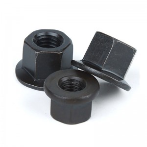 Παξιμάδια υψηλής αντοχής βαθμού 4 8 10 12 Steel Black Oxide DIN6923 Εξαγωνικά παξιμάδια φλάντζας
