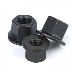 High Strength Grade 4 8 10 12 Steel Black Oxide DIN6923 Hex Flange Nuts