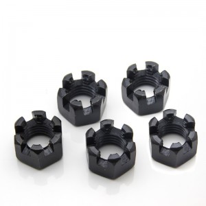 High Strength Grade 4 8 10 12 Steel Black Oxide DIN935 Castle Nuts