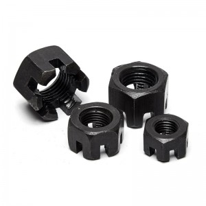 High Strength Grade 4 8 10 12 Steel Black Oxide DIN935 Castle Nuts