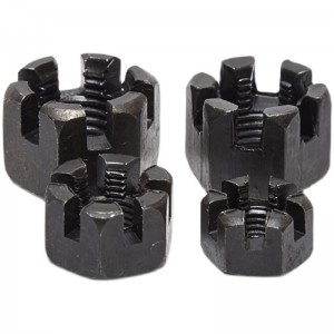 High Strength Grade 4 8 10 12 Steel Black Oxide DIN935 Castle Nuts