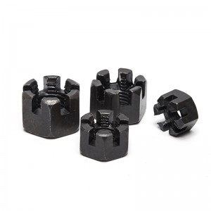 High Strength Grade 4 8 10 12 Steel Black Oxide DIN935 Castle Nuts