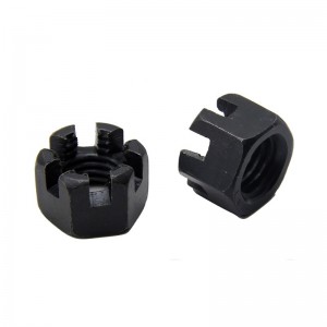 High Strength Grade 4 8 10 12 Steel Black Oxide DIN935 Castle Nuts