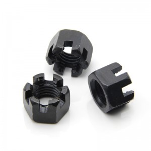 High Strength Grade 4 8 10 12 Steel Black Oxide DIN935 Castle Nuts