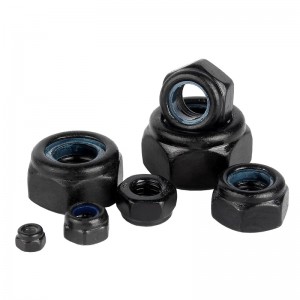 Categoria de grande resistência 4 8 10 12 óxido preto de aço DIN982 DIN985 Contraporcas de nylon Nylock Nuts