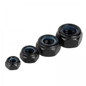 Categoria de grande resistência 4 8 10 12 óxido preto de aço DIN982 DIN985 Contraporcas de nylon Nylock Nuts