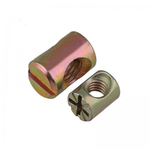 High Strength Grade 4 8 10 12 Steel Color Yellow Zinc Plated Barrel Nuts