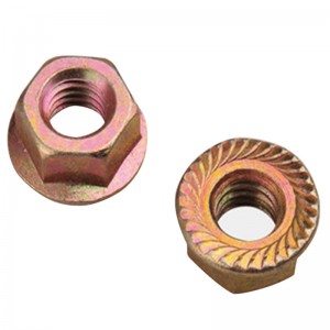 High Strength Grade 4 8 10 12 Steel Color Yellow Zinc Plated DIN6923 Hex Flange Nuts