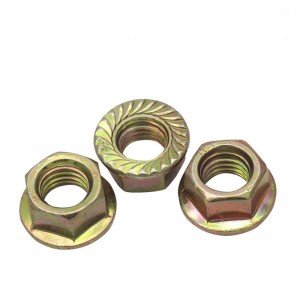 High Strength Grade 4 8 10 12 Steel Color Yellow Zinc Plated DIN6923 Hex Flange Nuts