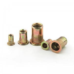 High Strength Grade 4 8 10 12 Steel Color Yellow Zinc Plated DIN7340 Rivet Nuts