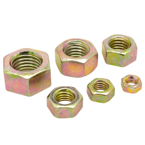 High Strength Grade 4 8 10 12 Steel Color Yellow Zinc Plated DIN934 Hex Nuts
