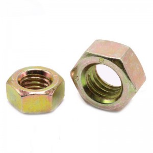 High Strength Grade 4 8 10 12 Steel Color Yellow Zinc Plated DIN934 Hex Nuts