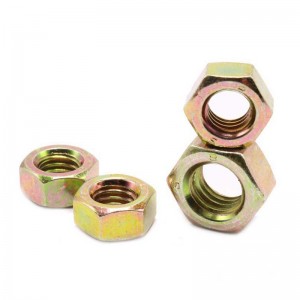 เกรดความแข็งแรงสูง 4 8 10 12 สีเหล็กสีเหลืองชุบสังกะสี DIN934 Hex Nuts