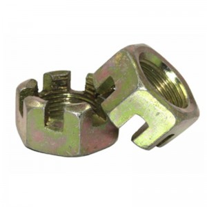 High Strength Grade 4 8 10 12 Steel Color Yellow Zinc Plated DIN935 Castle Nuts