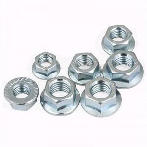 A categoria de grande resistência 4 8 10 12 aço galvanizado branco azul zinco chapeado DIN6923 encanta as porcas da flange