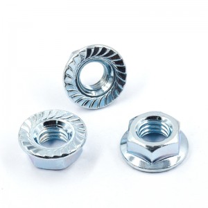 A categoria de grande resistência 4 8 10 12 aço galvanizado branco azul zinco chapeado DIN6923 encanta as porcas da flange